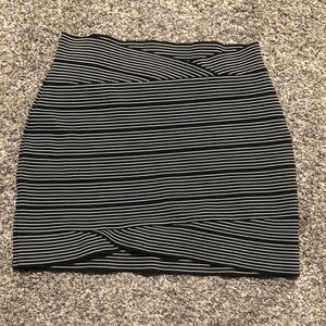 BCBG Maxazria black and white striped bodycon skirt